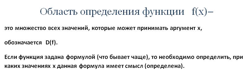 Область определения функции
